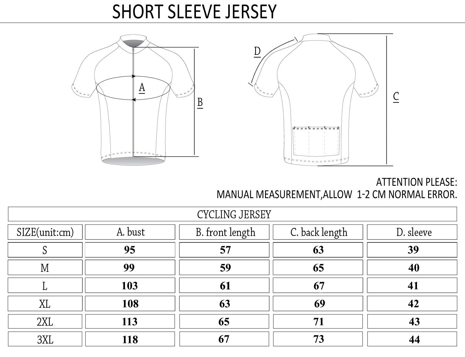Pedalea Jersey Size Pedalea Jersey Size